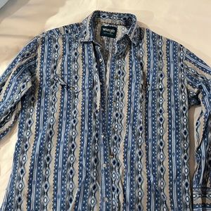 Wrangler western shirt, medium, blue